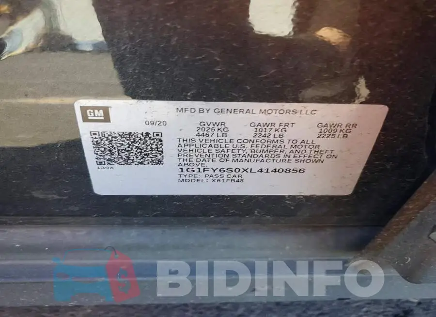 1G1FY6S0XL4140856 Photo# 12