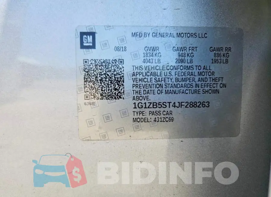 1G1ZB5ST4JF288263 Photo# 12