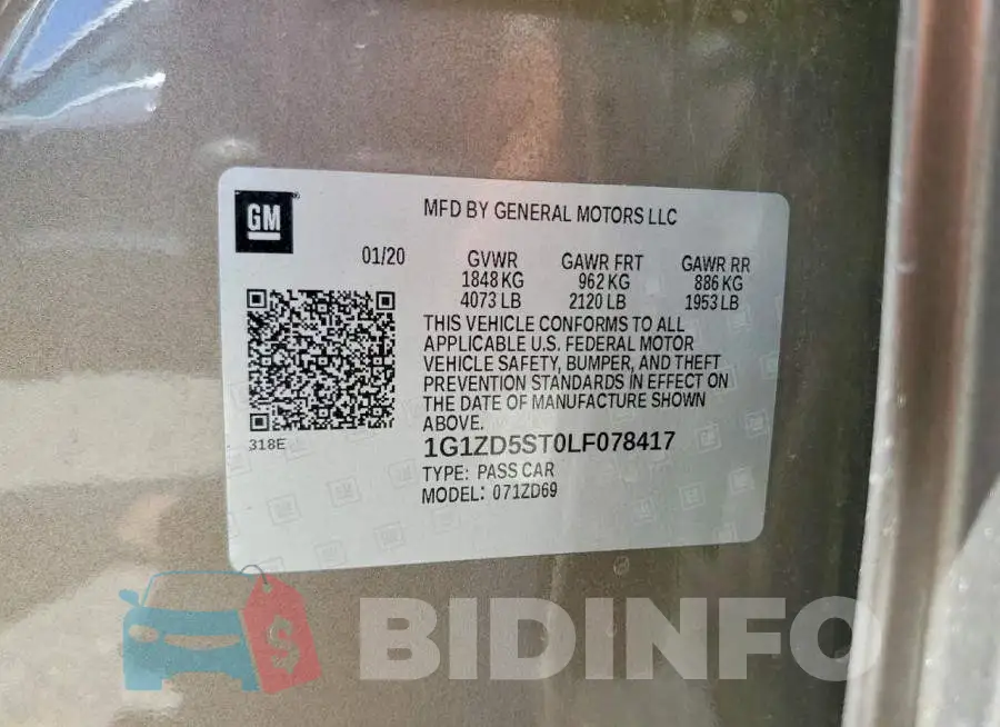 1G1ZD5ST0LF078417 Photo# 12