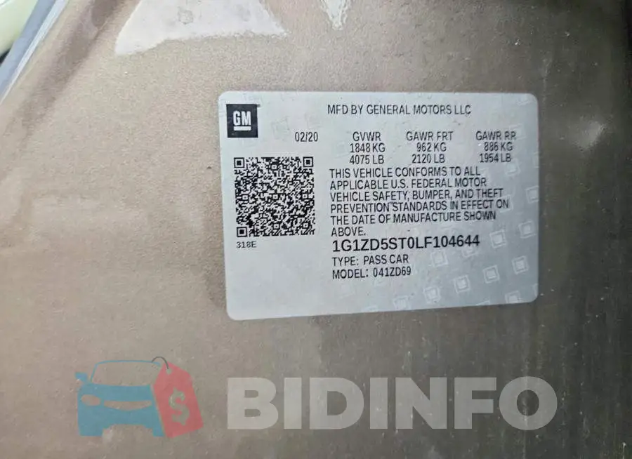 1G1ZD5ST0LF104644 Photo# 13
