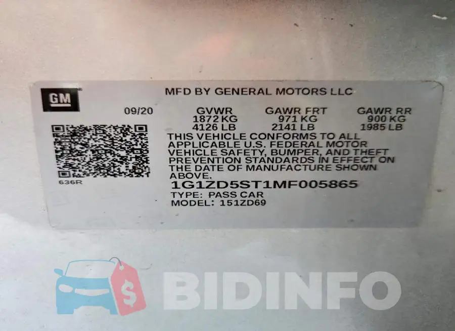 1G1ZD5ST1MF005865 Photo# 12