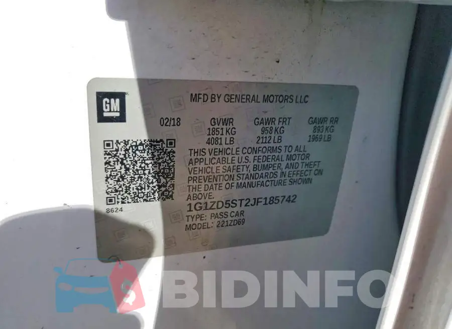 1G1ZD5ST2JF185742 Photo# 12