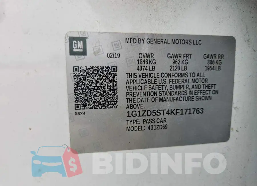 1G1ZD5ST4KF171763 Photo# 12