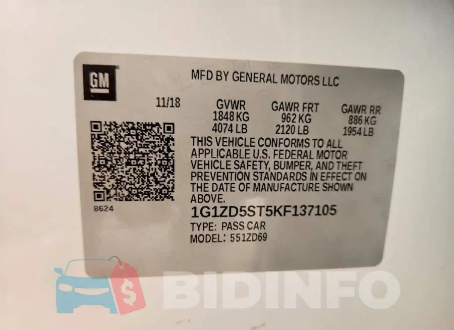 1G1ZD5ST5KF137105 Photo# 12