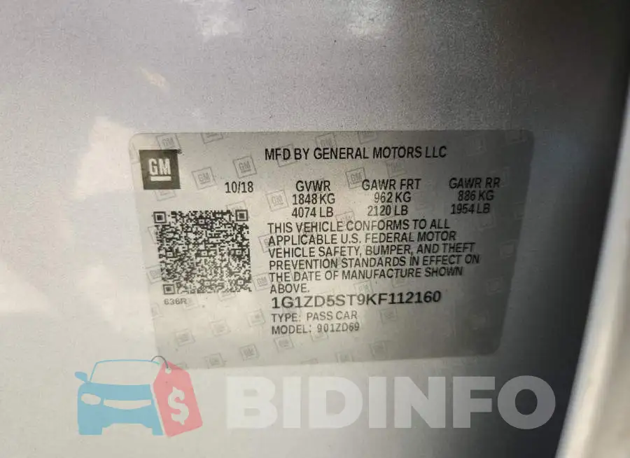 1G1ZD5ST9KF112160 Photo# 12