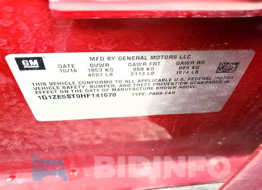 1G1ZE5ST9HF141678 Photo# 12