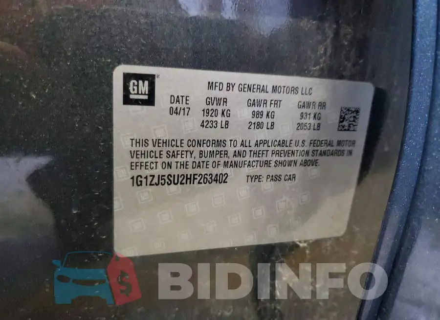 1G1ZJ5SU2HF263402 Photo# 12