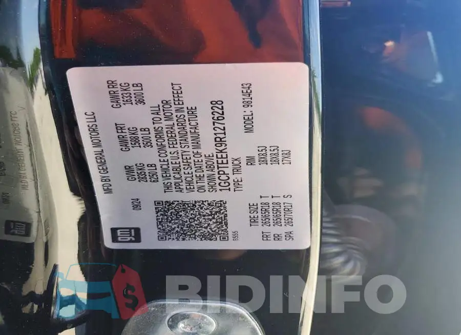 1GCPTEEK9R1276228 Photo# 12
