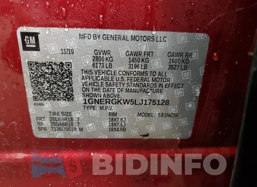 1GNERGKW5LJ175128 Photo# 14