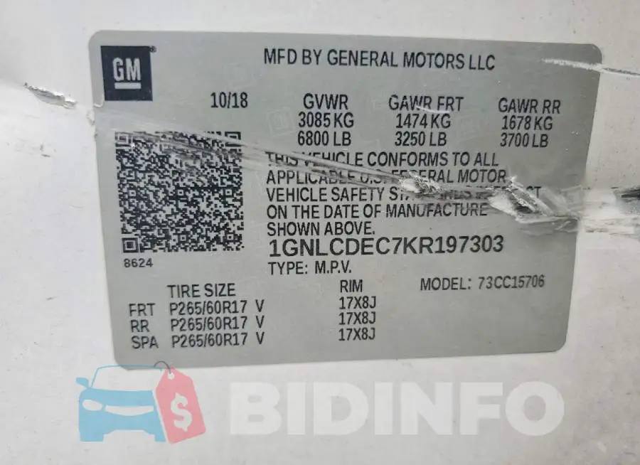 1GNLCDEC7KR197303 Photo# 13