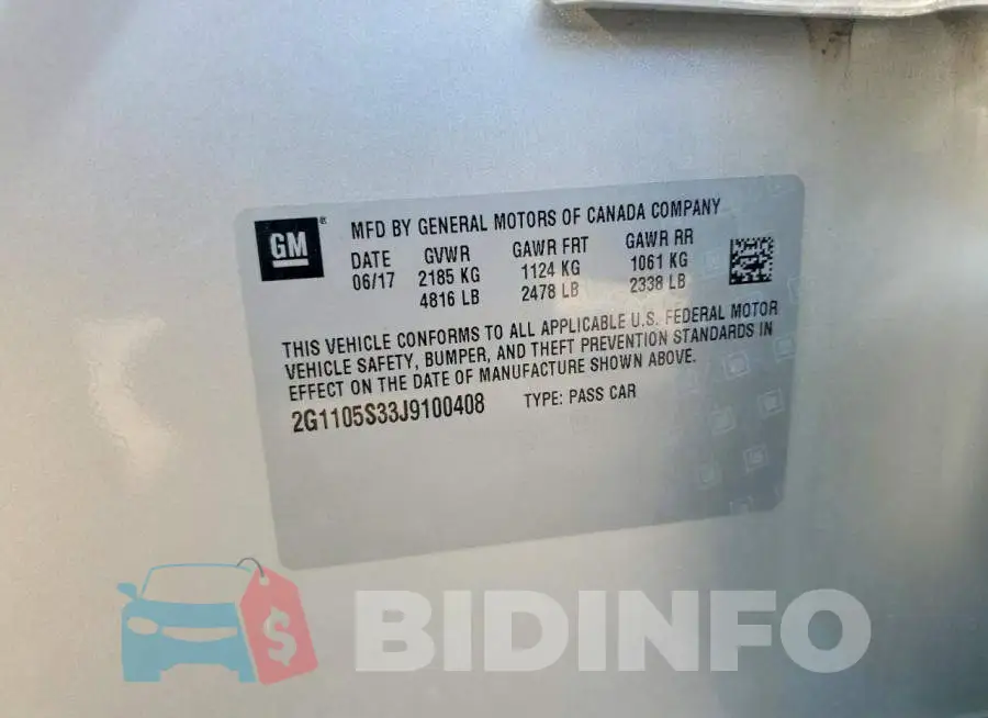 2G1105S33J9100408 Photo# 12