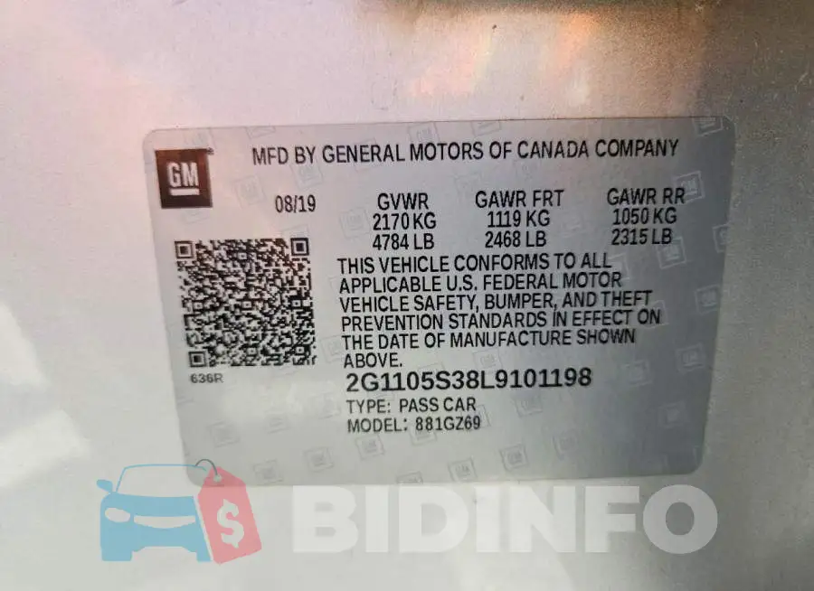 2G1105S38L9101198 Photo# 12