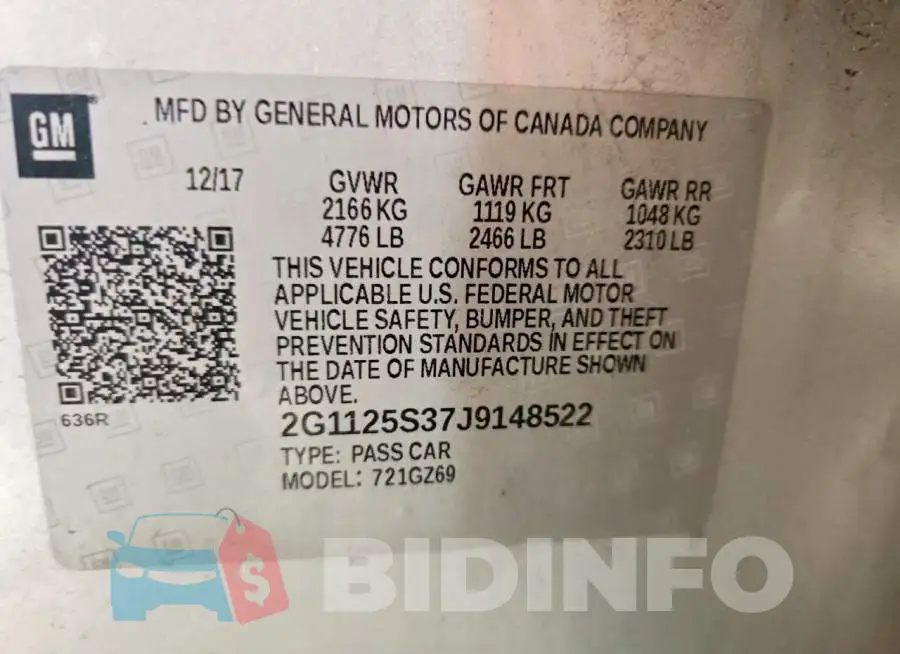 2G1125S37J9148522 Photo# 12