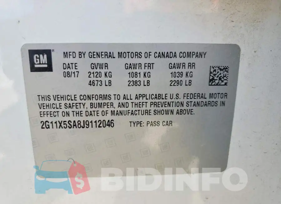 2G11X5SA8J9112046 Photo# 12