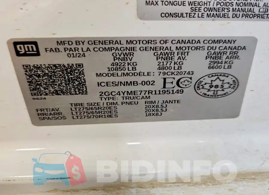 2GC4YME77R1195149 Photo# 12