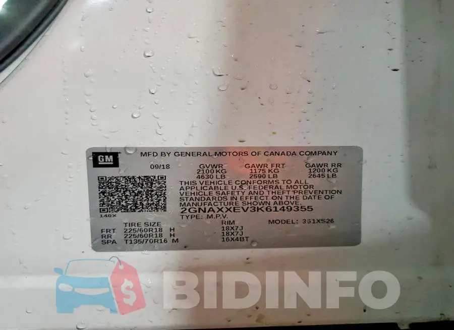 2GNAXXEV3K6149355 Photo# 13