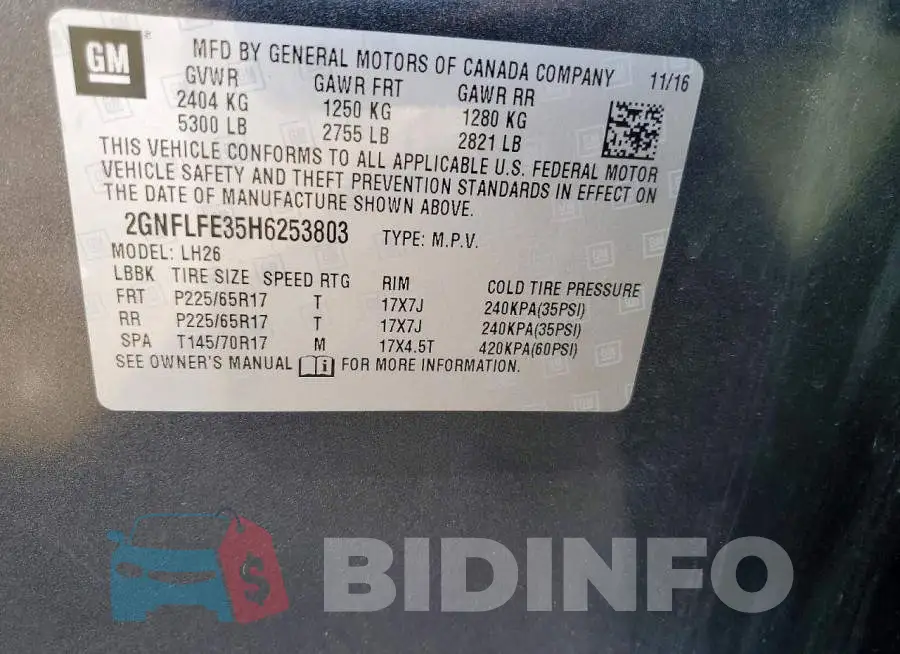 2GNFLFE35H6253803 Photo# 14