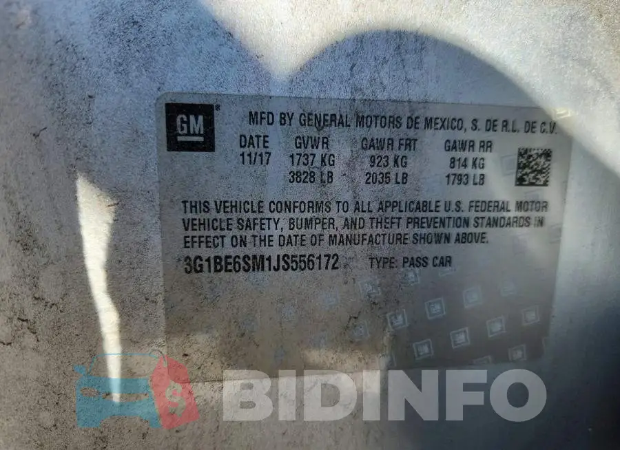 3G1BE6SM1JS556172 Photo# 13