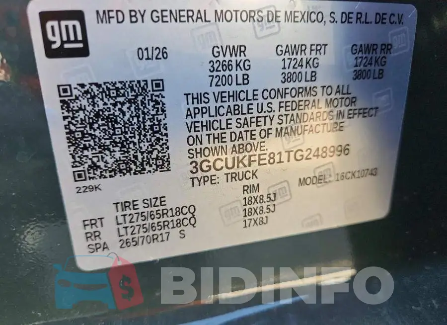 3GCUKFE81TG248996 Photo# 13