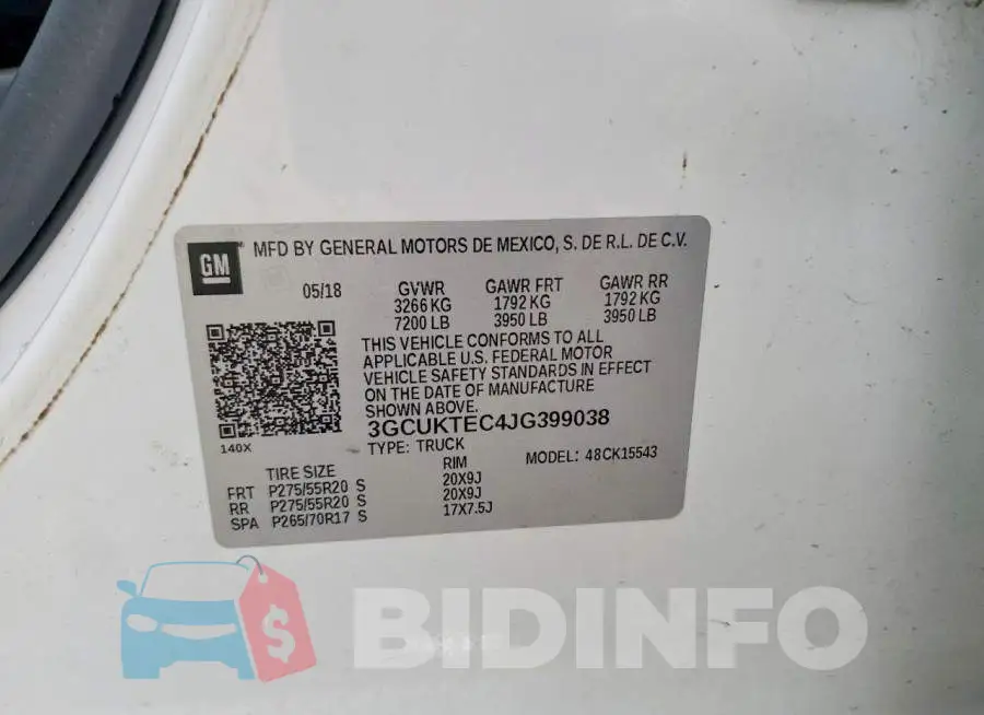 3GCUKTEC4JG399038 Photo# 12
