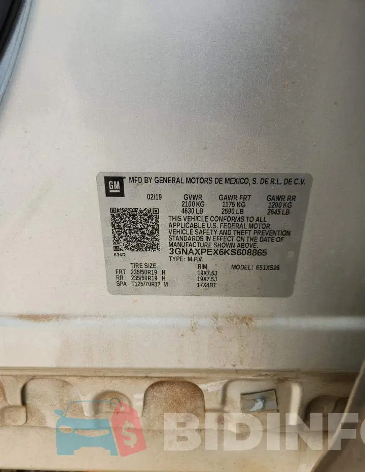 3GNAXPEX6KS608865 Photo# 14
