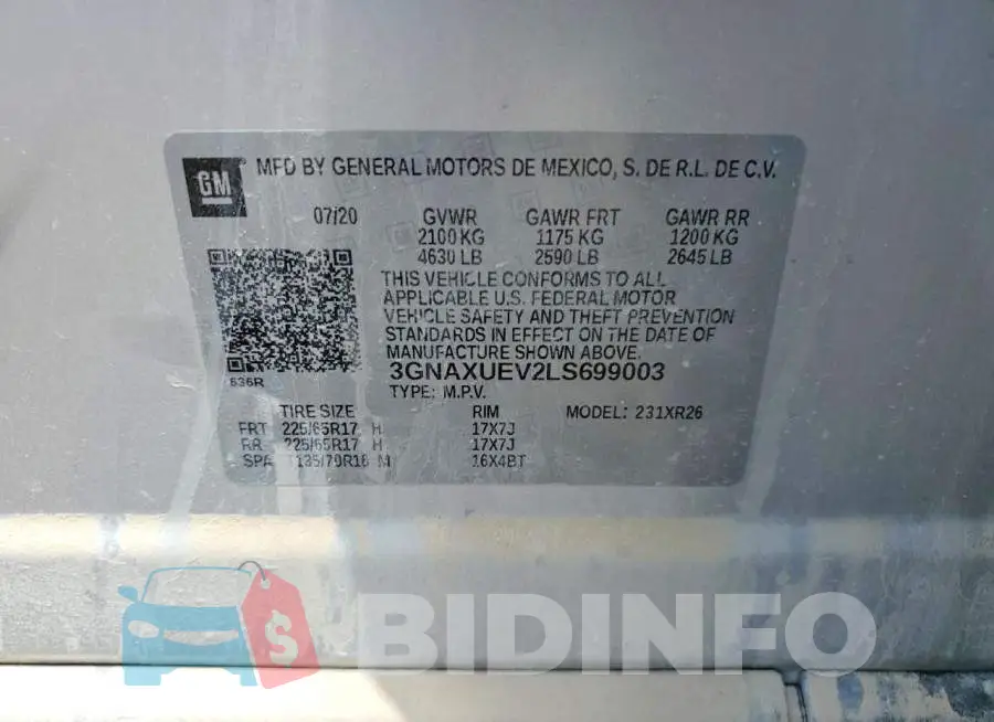 3GNAXUEV2LS699003 Photo# 13
