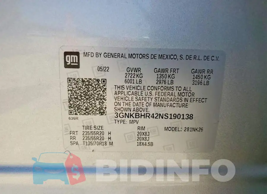 3GNKBHR42NS190138 Photo# 13