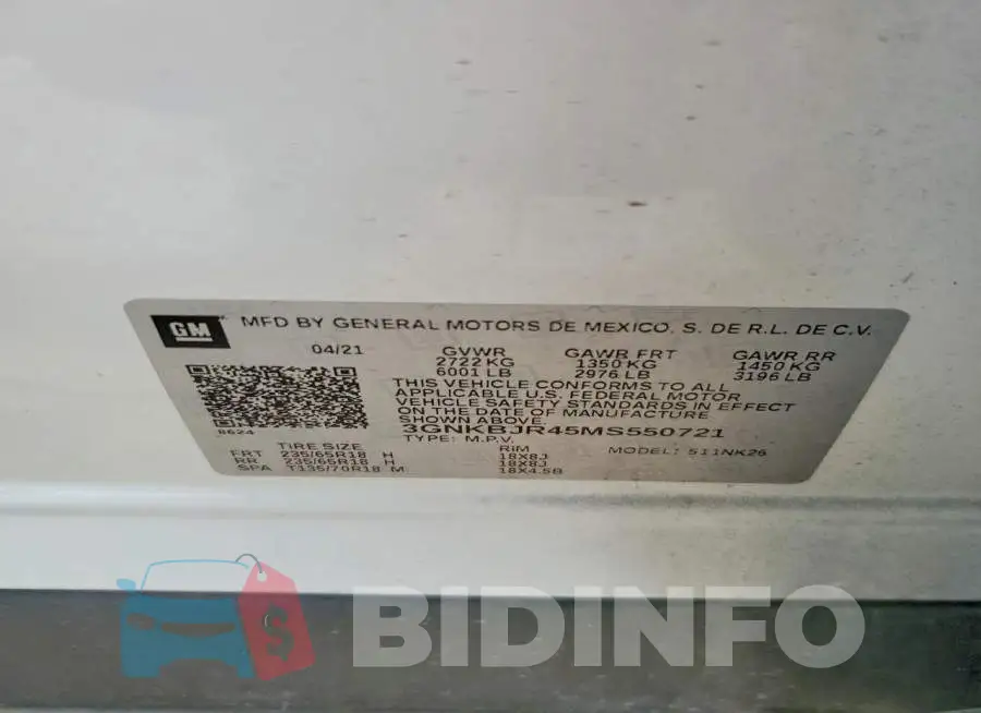 3GNKBJR45MS550721 Photo# 14