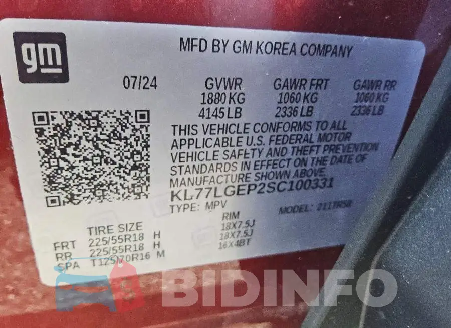 KL77LGEP2SC100331 Photo# 13