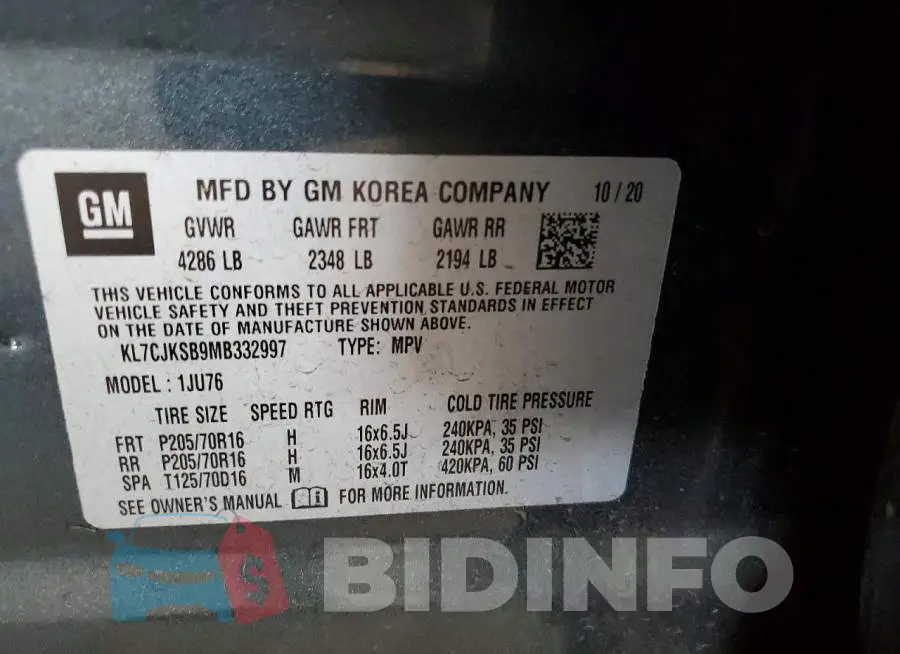 KL7CJKSB9MB332997 Photo# 12