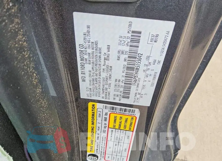 1FA6P8TH4M5155042 Photo# 12