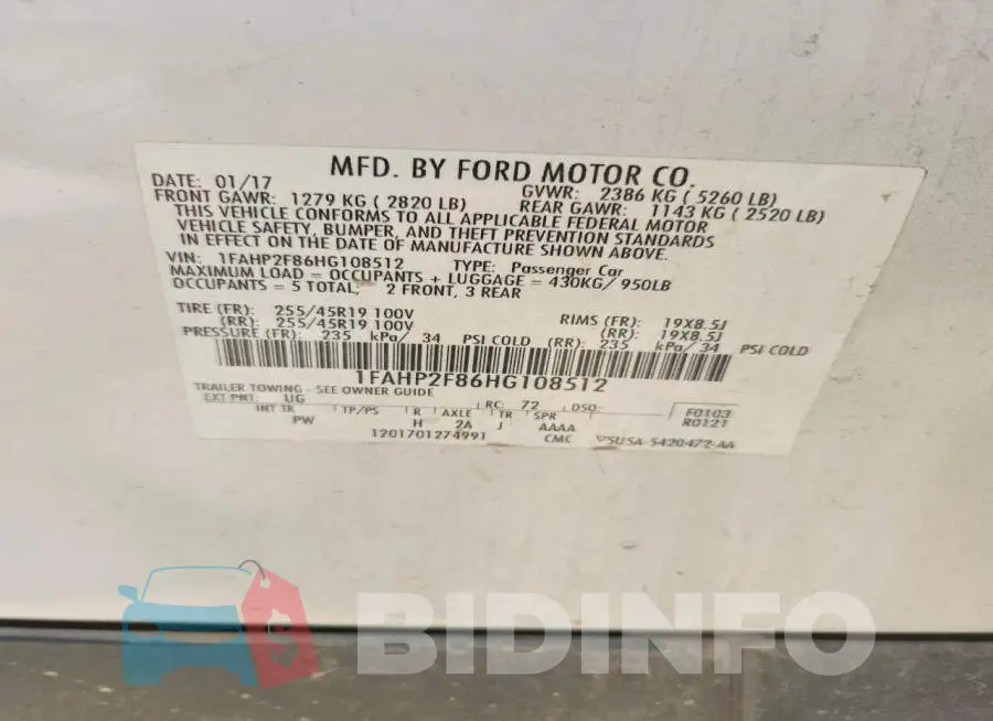 1FAHP2F86HG108512 Photo# 12