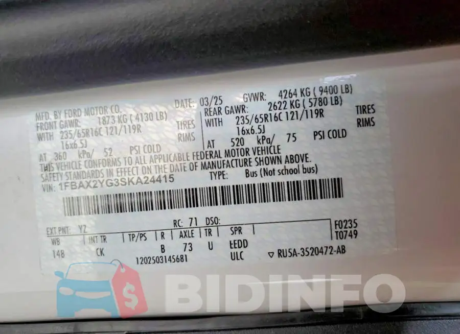 1FBAX2YG3SKA24415 Photo# 14