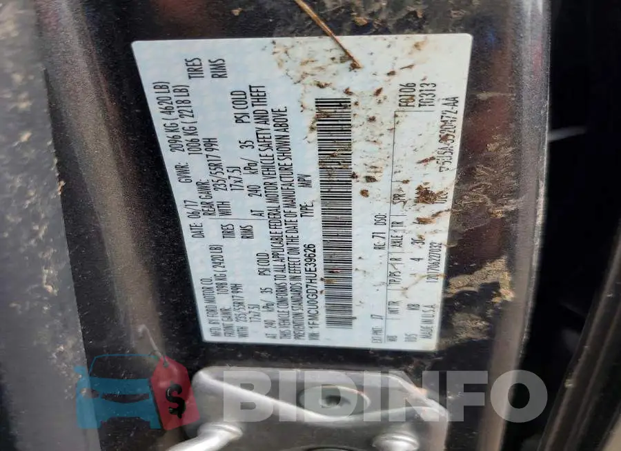 1FMCU0GD7HUE39626 Photo# 12