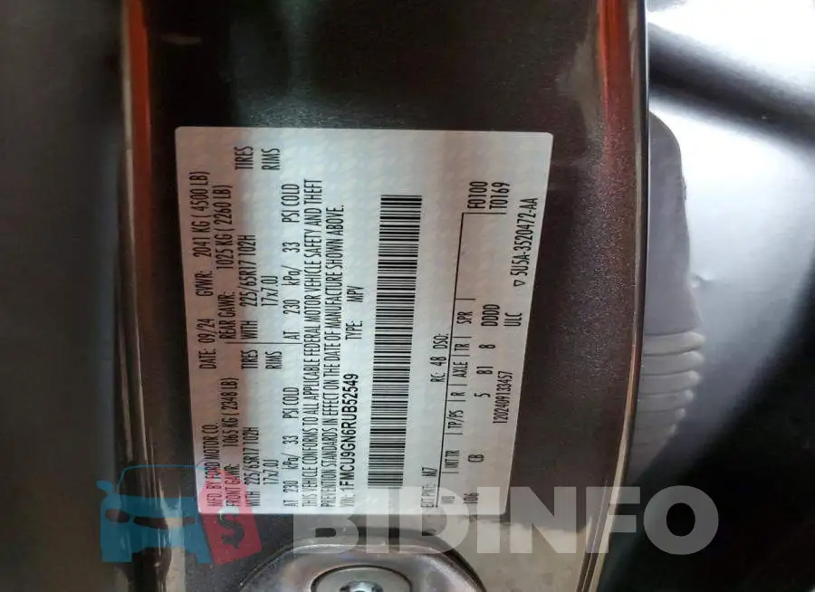 1FMCU9GN6RUB52549 Photo# 14