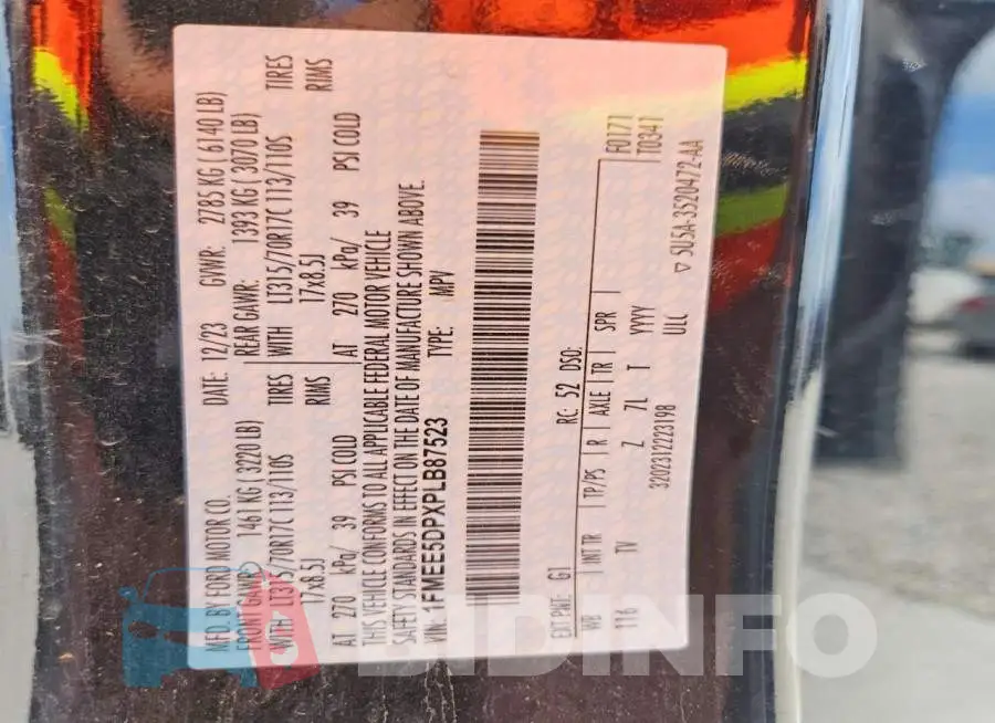 1FMEE5DPXPLB87523 Photo# 14