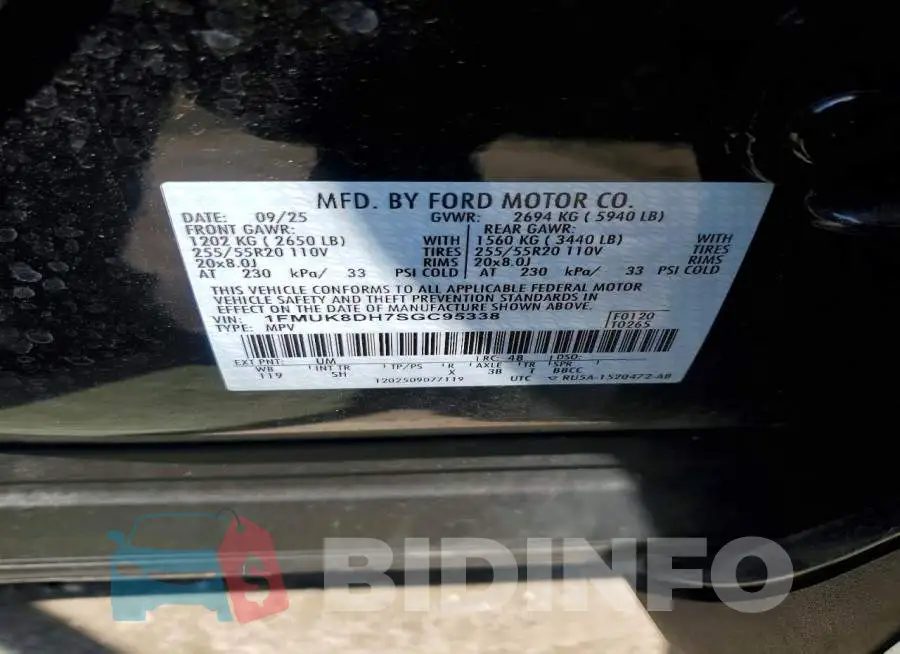 1FMUK8DH7SGC95338 Photo# 13