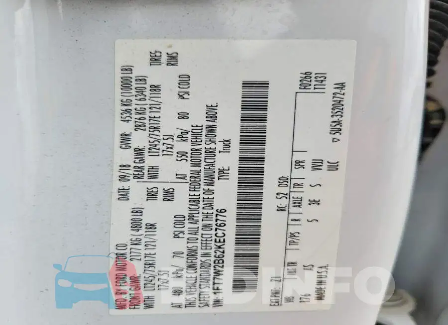 1FT7W2B62KEC76776 Photo# 12