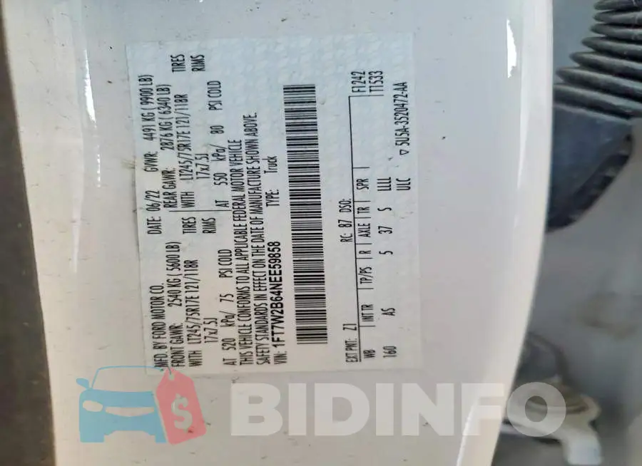 1FT7W2B64NEE59858 Photo# 12