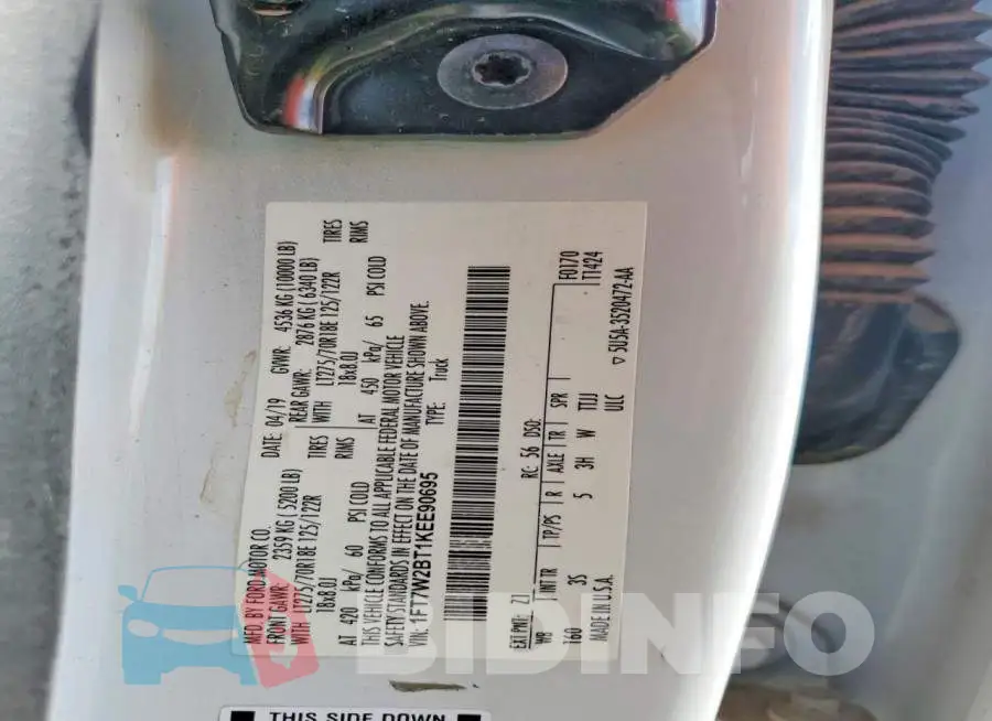 1FT7W2BT1KEE90695 Photo# 12