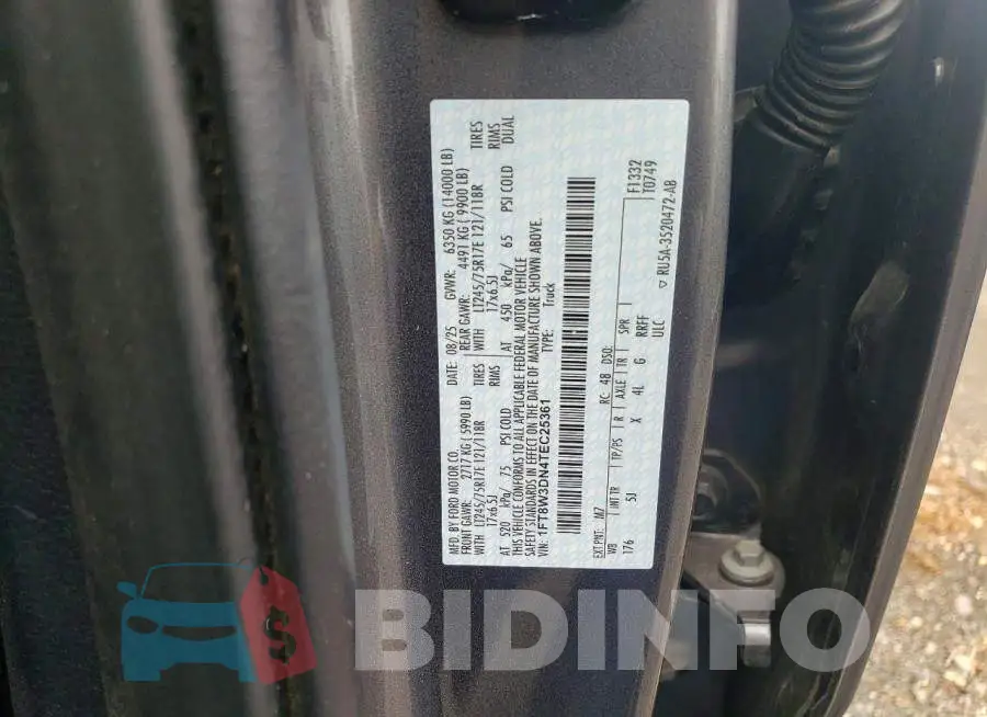 1FT8W3DN4TEC25361 Photo# 12