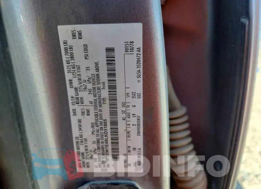 1FTEW1E49LKD31805 Photo# 12