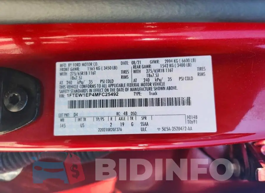 1FTEW1EP4MFC25492 Photo# 12