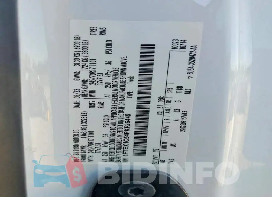 1FTEX1C54PKF26449 Photo# 12