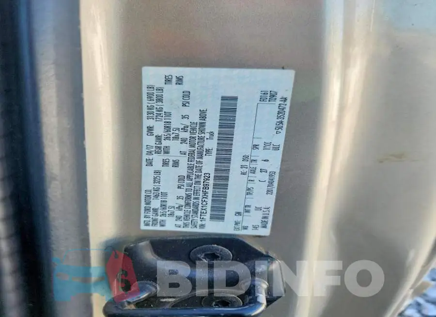 1FTEX1CFXHFB97923 Photo# 12