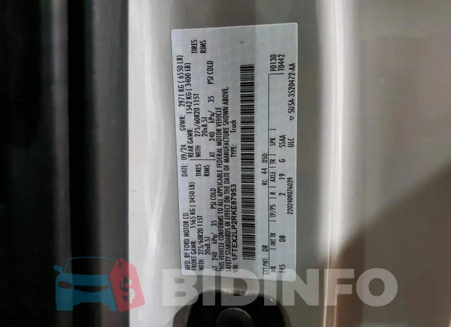 1FTEX2LP2RKE87953 Photo# 13