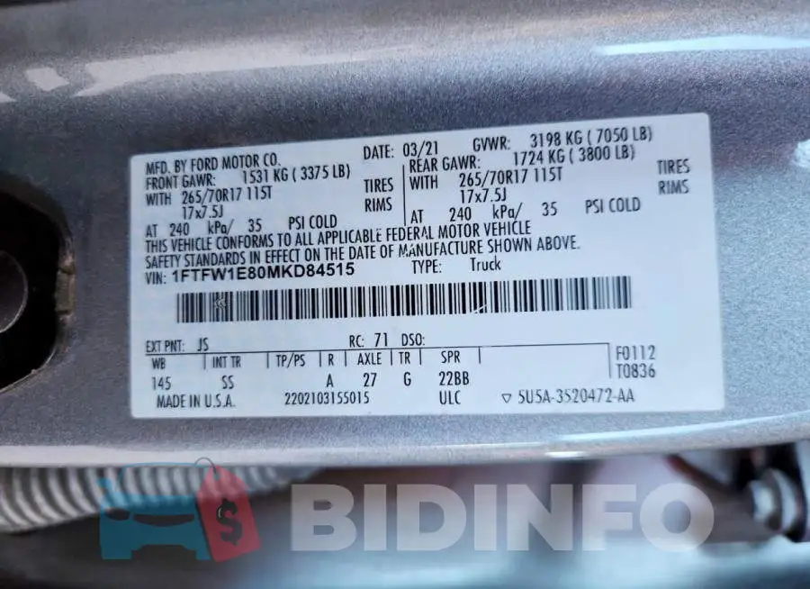 1FTFW1E80MKD84515 Photo# 12