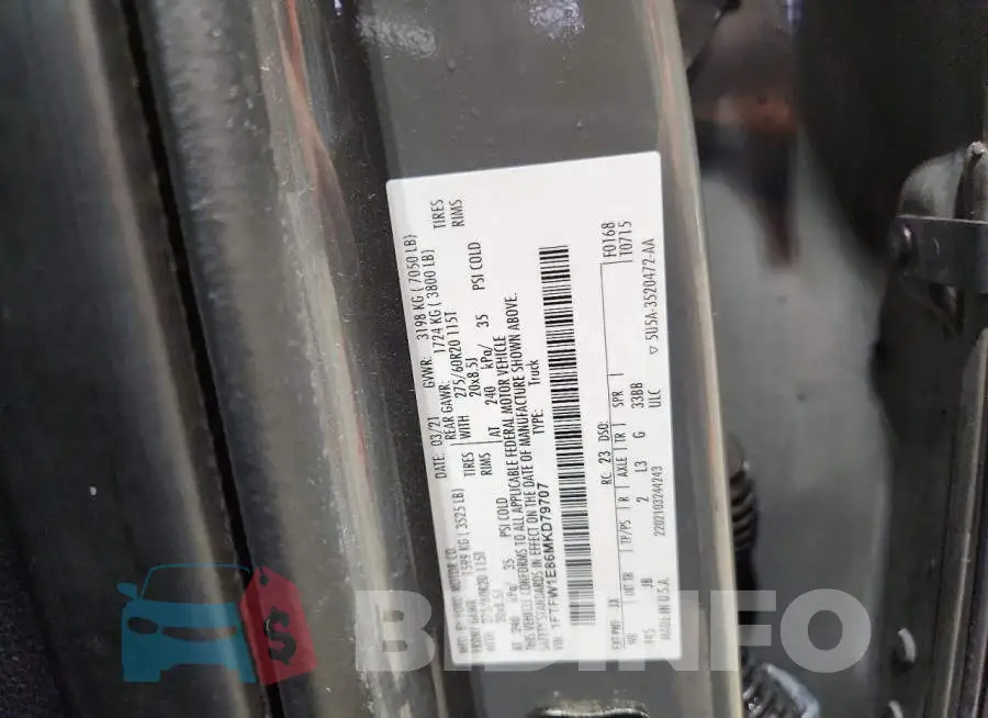 1FTFW1E86MKD79707 Photo# 12