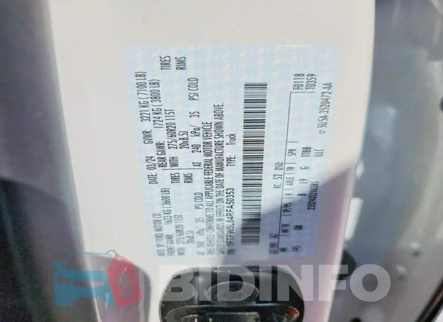 1FTFW5L84RFA50353 Photo# 12