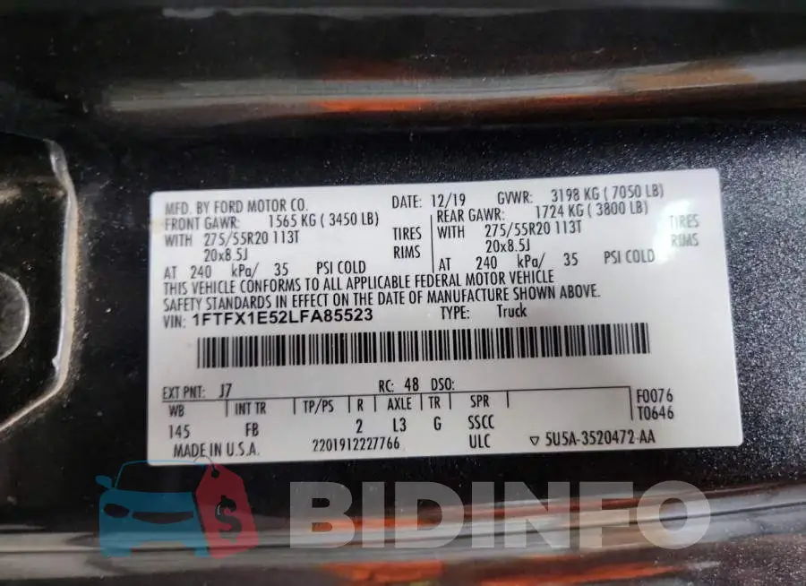 1FTFX1E52LFA85523 Photo# 12